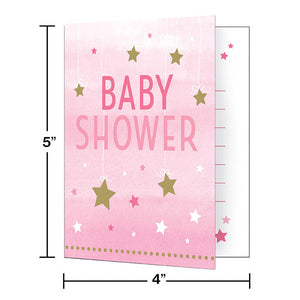 48ct Bulk One Little Star Girl Baby Shower Invitations