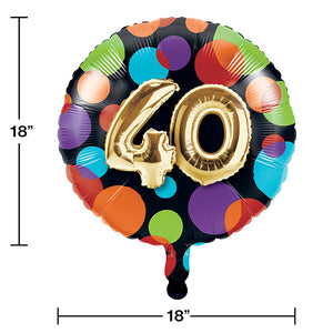 10ct Bulk Balloons 40th Birthday Mylar Balloons