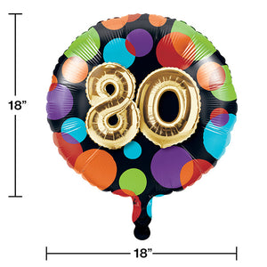 10ct Bulk Balloons 80th Birthday Mylar Balloons