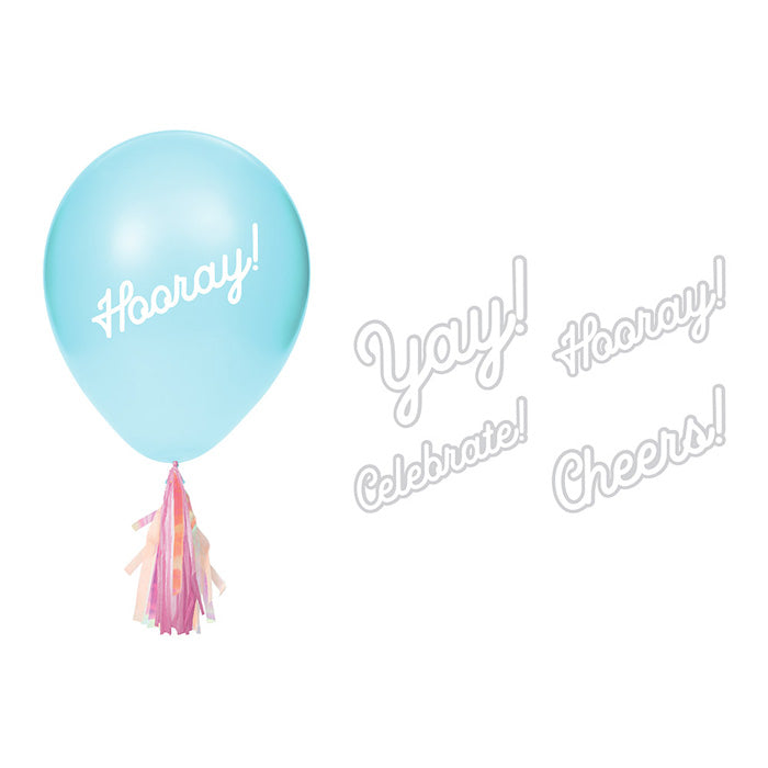 Iridescent Party Balloons Stickers & Tassels (96/Case) - $51.98/case