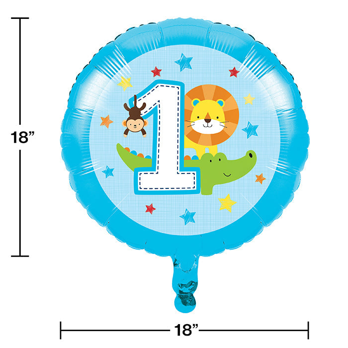 10ct Bulk One is Fun Boy Mylar Balloons