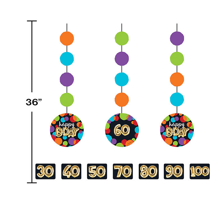 36ct Bulk Balloons Birthday Hanging Cutout Decorations