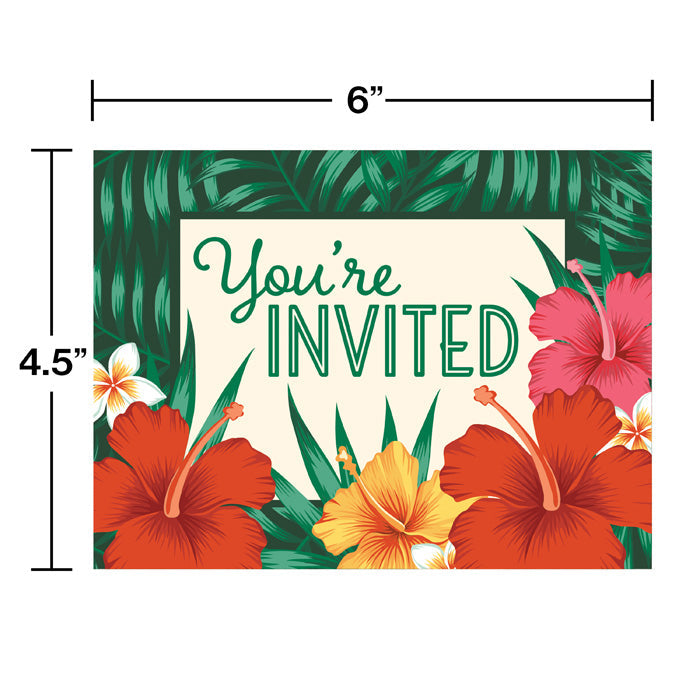 48ct Bulk Tropical Flowers Invitations